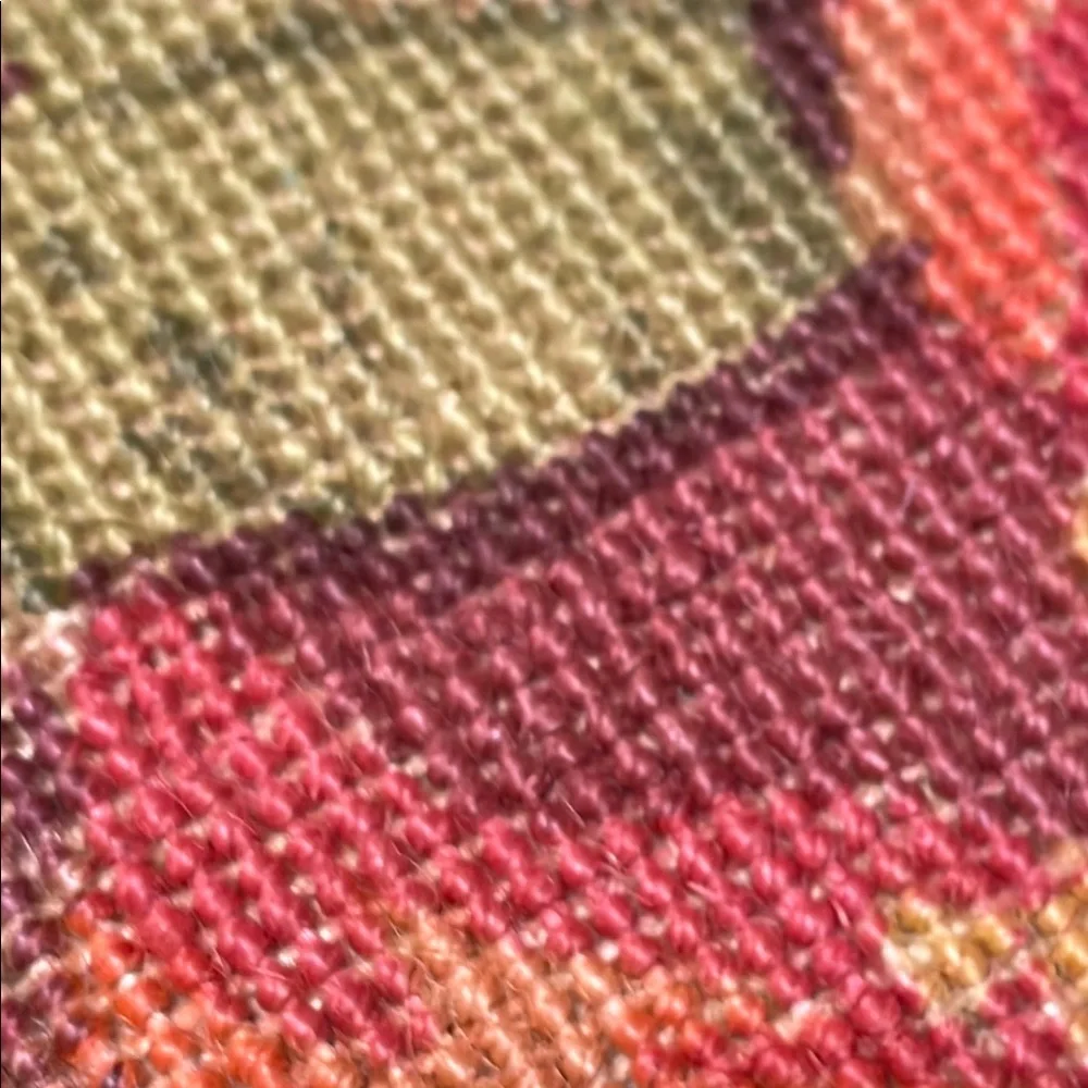 Multicolor Woven Floral Door Mat 40”x 24” Throw Carpet Indoor Outdoor Jute NWTS